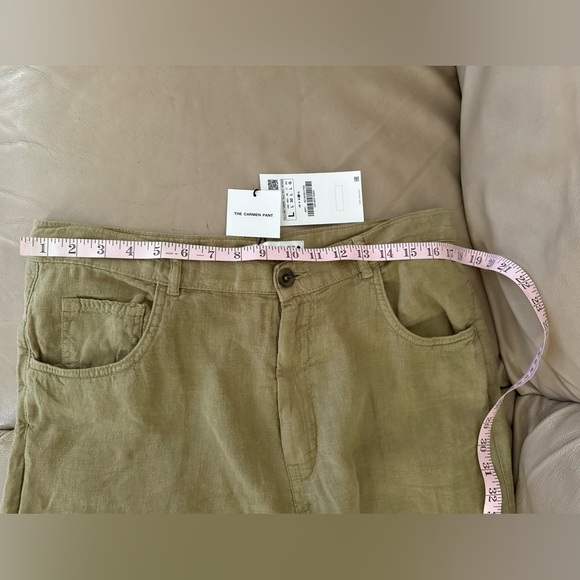 Zara 100% Linen Relaxed Wide Leg Pants - Picture 8 of 15